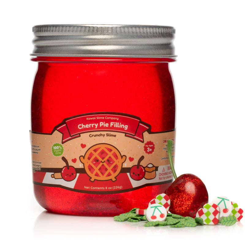 Cherry Pie Filling Jelly Cube Slime