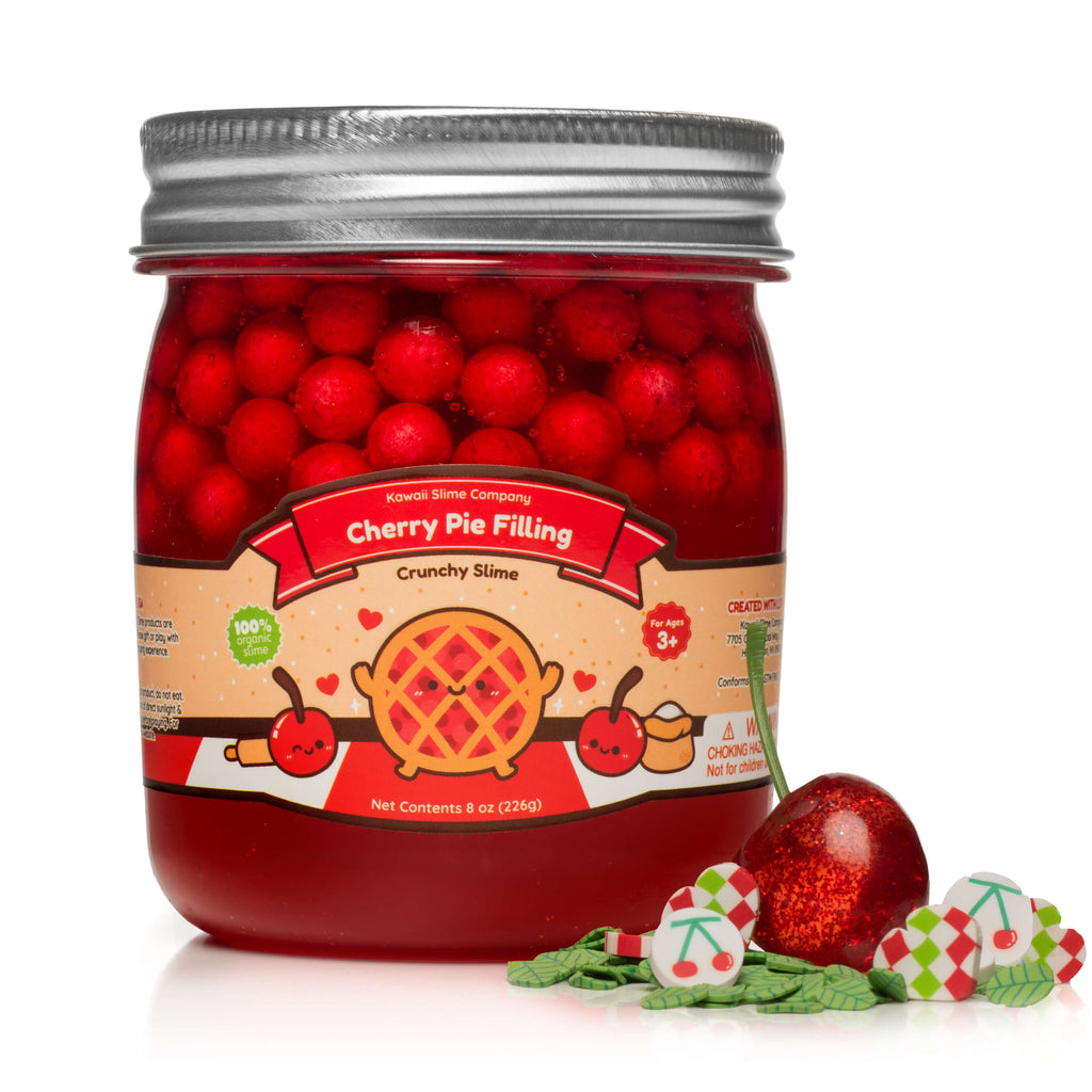Cherry Pie Filling Jelly Cube Slime