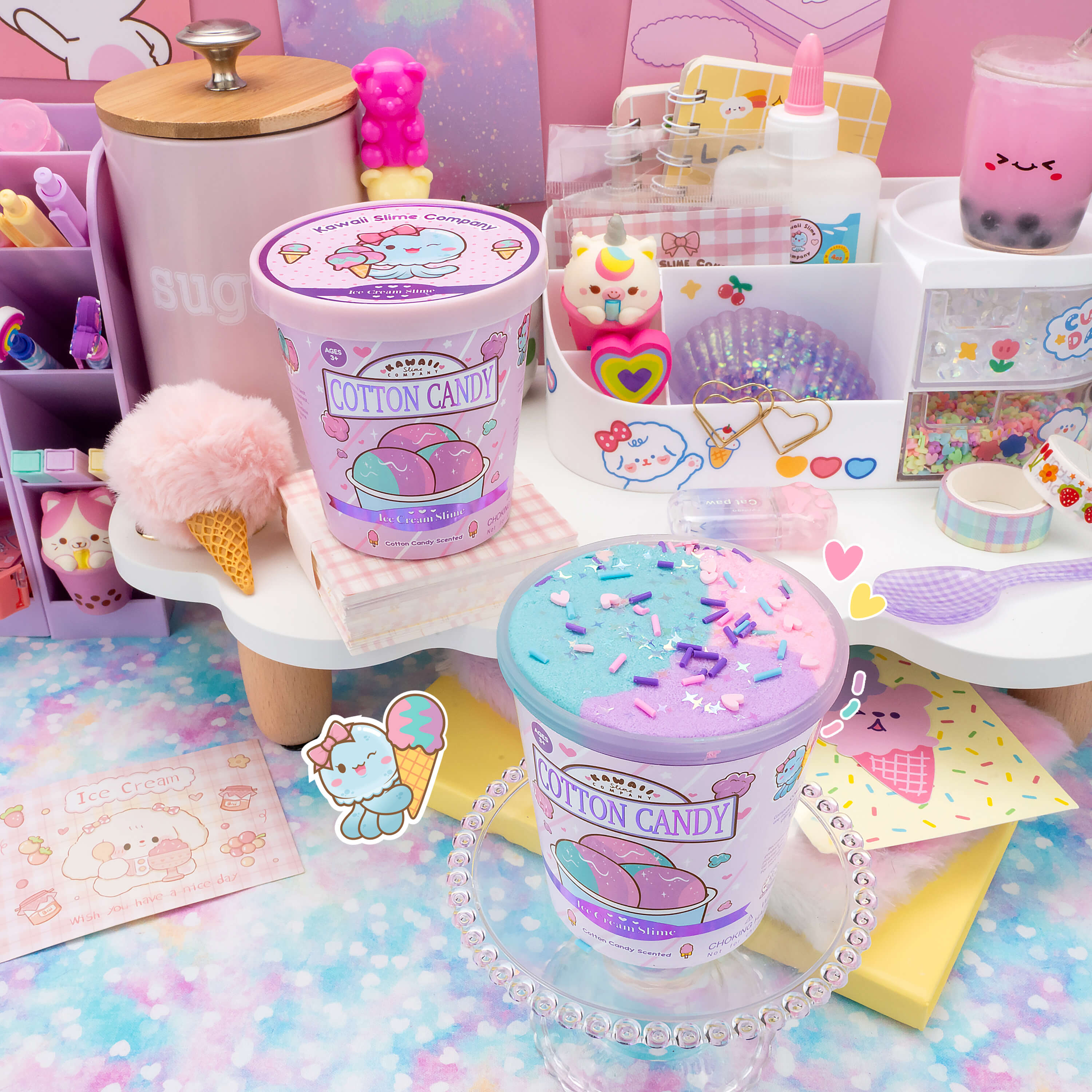 Cotton Candy Scented Ice Cream Pint Slime – KSC