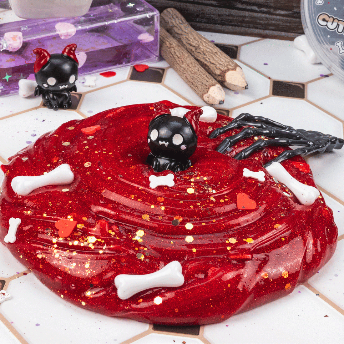 Cute To The Bone Glitter Signature Dome™ Slime