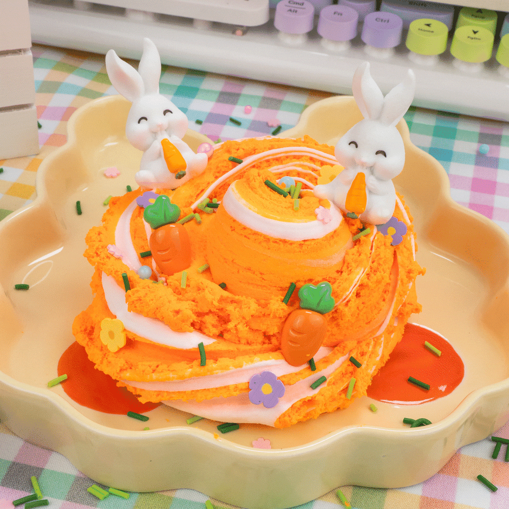 Frosted Carrot Cupcake Cloud Creme Signature Dome™ Slime