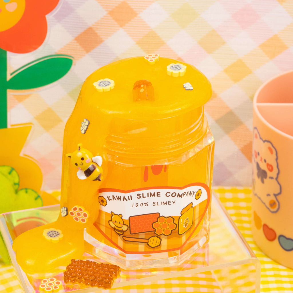 Homemade Honey Clear Slime Jar