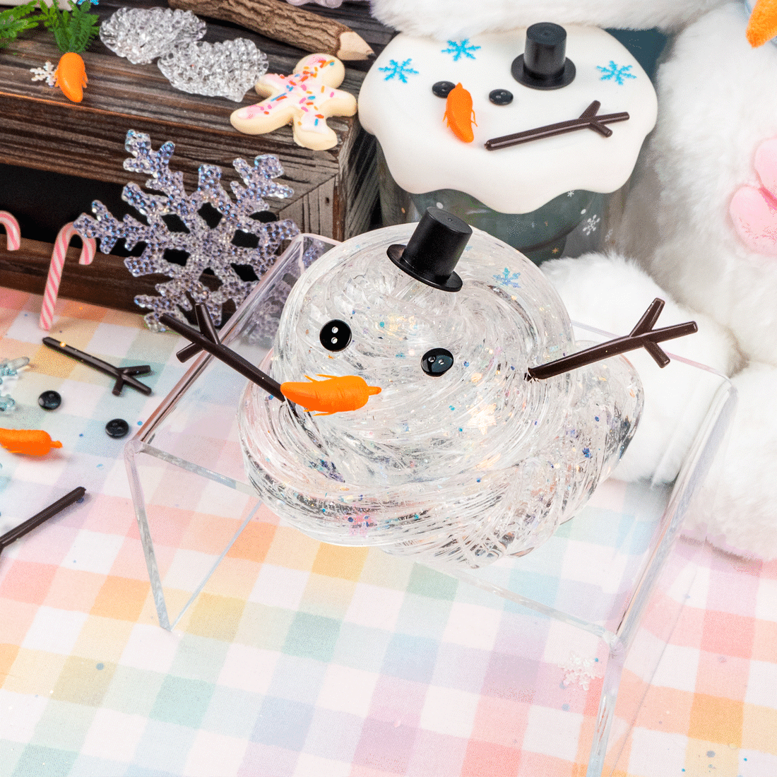 Melted Snowman Clear Putty Signature Dome™ Slime