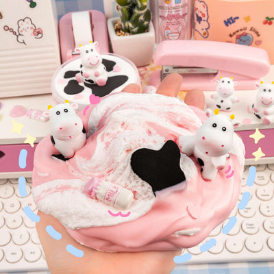 Straw-Dairy Cow 2 Slimes in 1 Signature Dome™ Slime