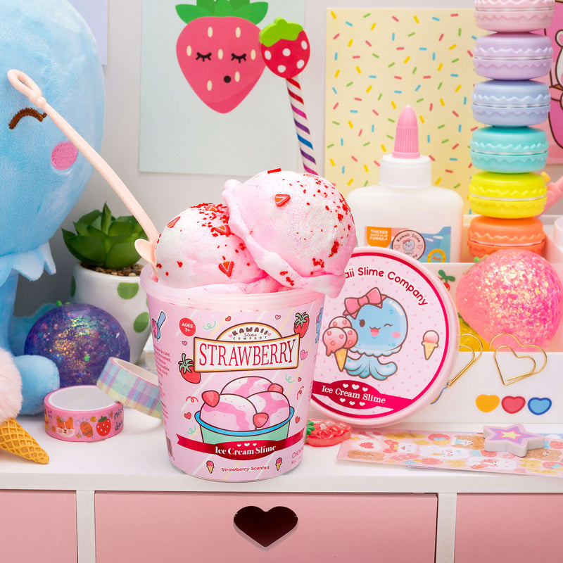 Strawberry Scented Ice Cream Pint Slime – KSC - Main Image