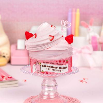 Strawberry Mousse Fluffy Butter Signature Dome™ Slime