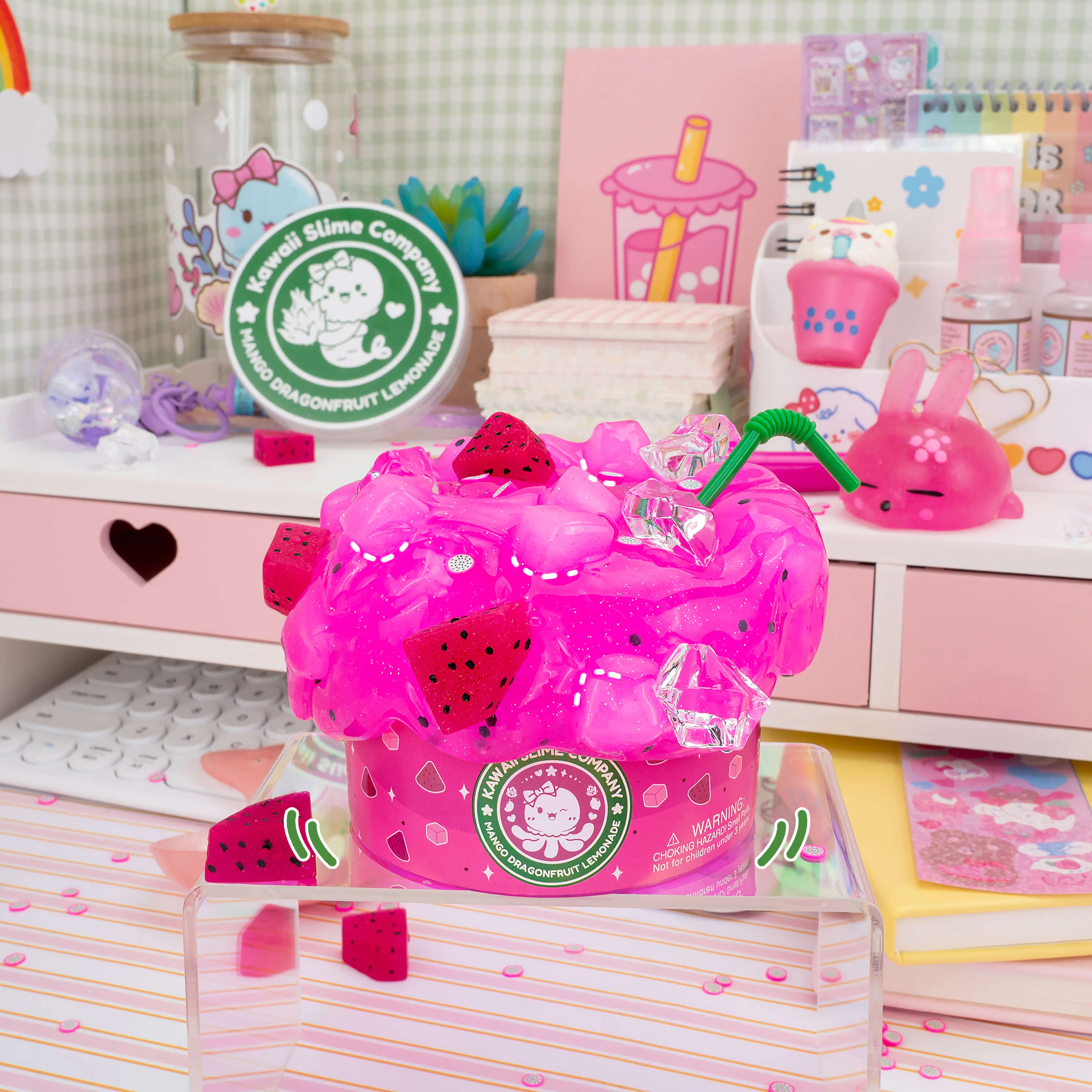 Mango Dragonfruit Jelly Cube Signature Dome™ Slime – KSC