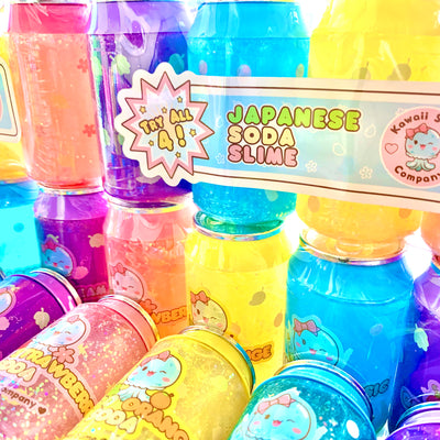 Kawaii Soda Slime 4 Pack