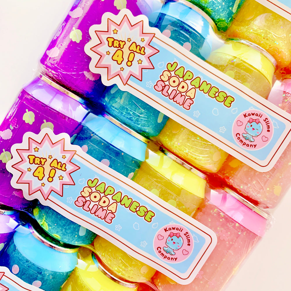 Kawaii Soda Slime 4 Pack